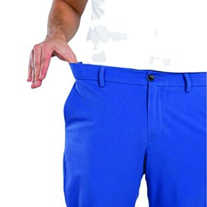 Pantalones Chinos Formales de Lona Cumbre Sports, los Más Populares, de Cintura Alta, Cómodos, Teñidos con Hilo, Azules, de Pierna Recta, Transpirables - Product Image 3