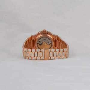 Reloj de Pulsera con Diamantes de Moissanita de Lujo, Unisex, Tamaño Personalizado, Claridad VVS, Acero Inoxidable, Estilo Hip Hop, Resistente al Agua, a la Moda - Product Image 1