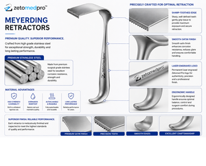Retractores Manuales MEYERDING ZETOMEDPRO con Borde Dentado Afilado, Múltiples Tamaños de Cuchilla, Juego de Instrumentos Quirúrgicos Ortopédicos - Product Image 4