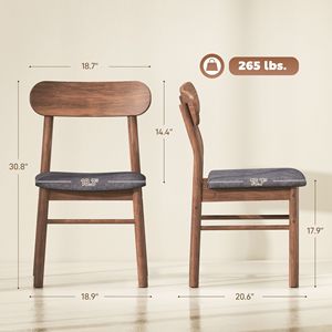 Set di 4 Sedie da Pranzo Grigie Imbottite con Seduta Imbottita e Gambe in Legno, Caratteristica Rimovibile per Uso in Cucina - Product Image 3