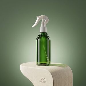 300ml Round PET Plastic Green <b>Spray</b> <b>Bottle</b> with White <b>Trigger</b> Sprayer for Hair Care Cleaning Cosmetic Packaging Vietnam Factory - Product Image 4