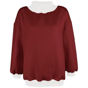 Sudaderas Oversize para Mujer, Cuello Alto, Bloques de Color, Forro Polar, Manga Larga, Holgadas, Casuales, Atuendos de Moda Otoñal, Cómodas y Cálidas - Product Image 3