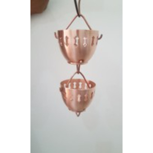 Chaîne de pluie décorative en cuivre découpé pour gouttière, évacuation des eaux de pluie extérieure, décoration suspendue pour jardin - Product Image 6