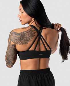 Soutien-gorge de sport dos nageur noir sans coutures haute performance et écologique, maintien moyen, col ras du cou, pour femme, idéal yoga, entraînement et fitness 2026 - Product Image 2