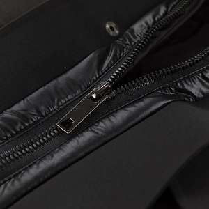 Veste matelassée à capuche noire pour homme, rembourrée de duvet, coupe-vent, vêtements d'hiver décontractés, coupe régulière, fermeture éclair, style slim - Product Image 5