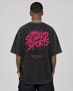 เสื้อยืดคุณภาพเยี่ยมแบบฟอกสีสำหรับผู้ชาย พิมพ์โลโก้ตามสั่ง ลายเรียบ ผ้าถัก สไตล์ฮิปฮอปแนวสตรีท - Product Image 3