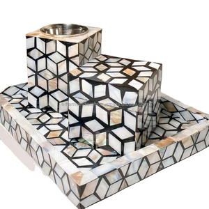 Fait à la main en Inde décoratif os incrustation résine encens Bakhoor brûleur plateau ensemble pin parfumé arabe encens Mubhkar Oud brûleur boîte - Product Image 1