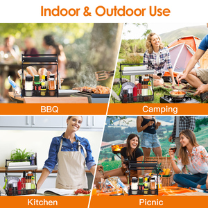 Utensile di metallo Caddy Grill Caddy all'aperto Picnic Barbecue campeggio grigliare strumenti di stoccaggio di carta asciugamano accessori per Barbecue - Product Image 3