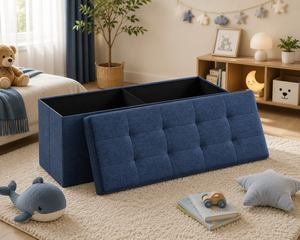 Banco de Almacenamiento Moderno de Tela con Tapa Acolchada para Sala de Estar, Muebles para el Hogar - Product Image 3