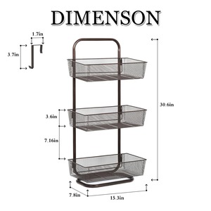 Stylish Black Metal 3 Tier Spice <b>Rack</b> For Tea Coffee And Sugar Organizer Seasoning Container Holder And Grocery Organization - Product Image 3