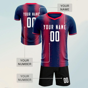 Ensemble de maillots de football personnalisés en polyester respirant, séchage rapide, pour entraînements et matchs professionnels en club, coupe courte - Product Image 3