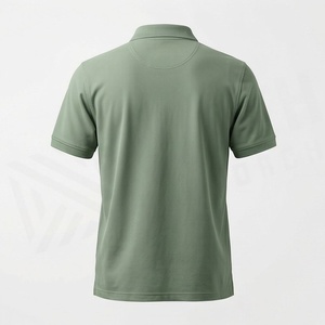 เสื้อโปโลลำลองผู้ชาย ลายเรียบ ผ้าฝ้าย 100% ระบายอากาศได้ดี แขนสั้น พิมพ์ลายด้วยความร้อน เสื้อกีฬา - Product Image 2