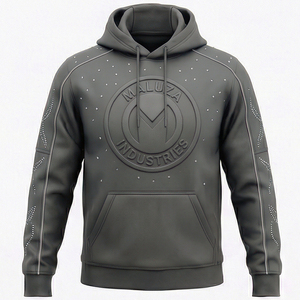 Sweat à capuche en molleton 100% coton enduit Urban ONYX, MALUZA Industries, logo superposé, streetwear premium d'hiver, tendance USA Europe - Product Image 1