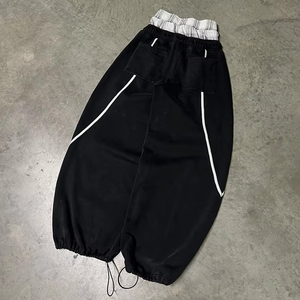 Luxury Sweatsuit Blank <b>Plain</b> Black Baggy Cropped Hoodie and Sweatpants Joggers Two Piece Set <b>Plain</b> <b>Tracksuits</b> - Product Image 3