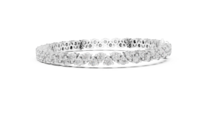 Bracelet en or blanc 9 carats avec diamants ronds, 62 pierres, 6,2 carats, bracelet élégant et luxueux de créateur, bijou raffiné pour femmes - Product Image 2