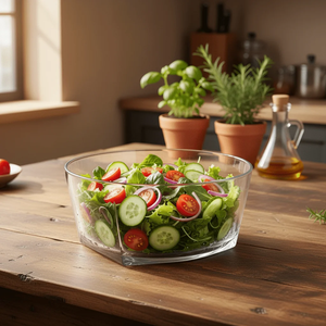 Bol à salade en acrylique de haute qualité et créatif avec légumes verts mélangés et tomates cerises, accessoires de table en promotion - Product Image 4
