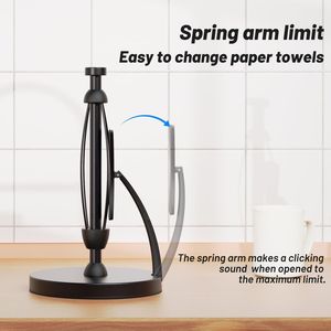 Portarotolo da banco a strappo con una mano, in acciaio inossidabile, con braccio a molla, antiscivolo - Product Image 3