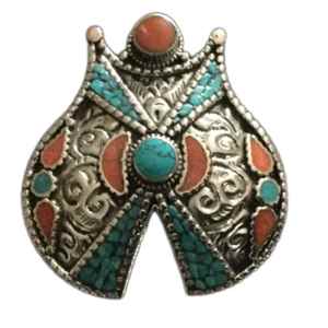 Colgante de Flor Chapado en Plata de Aleación con Coral, Estilo Hip Hop Único, Hecho a Mano en Nepal, Unisex, de Asthamangal Gift & Craft - Product Image 4