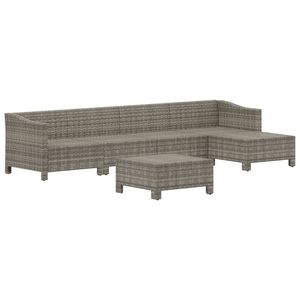 Ensemble de salon de jardin en rotin PE gris avec grandes accoudoirs réglables, mobilier d'extérieur haut de gamme avec sièges confortables - Product Image 4