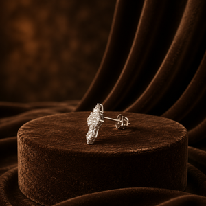 Pendientes de Cruz con Incrustaciones Completas, Joyería de Cruz con Diamantes Cultivados en Laboratorio, Oro Blanco de 10K con Microincrustaciones para Aniversario - Product Image 3