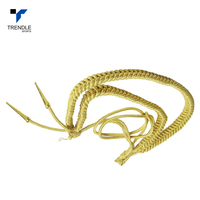 Cordon tressé de style extérieur Trendle Gold Mylar Aiguillette avec embouts métalliques pour la décoration d'uniformes