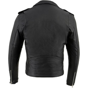 SAMROZ SPORTS Unisex Black Leather Motorcycle <b>Jacket</b> - Product Image 3