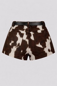 Shorts en cuir de vachette pour femmes, cuir de vachette véritable de qualité supérieure, taille haute, style vintage, streetwear, shorts décontractés, fabrication sur mesure OEM en gros - Product Image 5