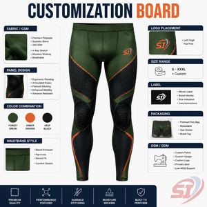 Leggings de Compresión para Hombre, Diseño Personalizado con Estampado Vectorial, para Gimnasio, Running y Entrenamiento, Secado Rápido, Transpirables, OEM, Venta al Por Mayor, Forest Ember - Product Image 3