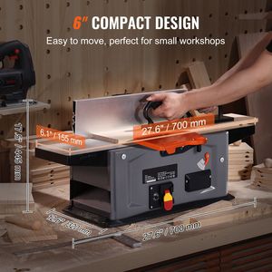 Fresatrice a spirale da banco 6-in-1 da 1.5HP 10000 RPM con testa di taglio a 14 lame e regolazione da 0 a 1/8FT per giunzioni a dita in legno - Product Image 4