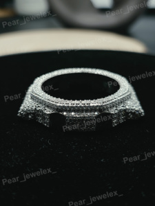 Boîtier de montre Iced Out personnalisé avec lunette ronde en moissanite VVS pour GA2100, montre de sport de luxe entièrement sertie de diamants pour homme - Product Image 3