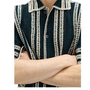 Men’s Lightweight Cotton Rich Abstract Design Shirt Relaxed Fit Button <b>Down</b> Summer Fashion - Product Image 2
