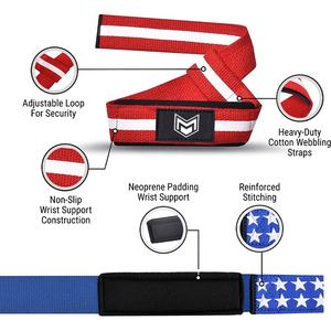 American Flag Printing Cotton Weight Lifting Wrist Wraps Wholesale <b>Gym</b> Lifting <b>Straps</b> Custom Barbell Wrist <b>Straps</b> With Low Price - Product Image 2