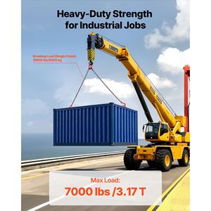 Braca a catena in acciaio legato G80 per impieghi gravosi 5/16 x 10 piedi con 2 ganci a grappino, capacità di sollevamento 7000 libbre - Product Image 3