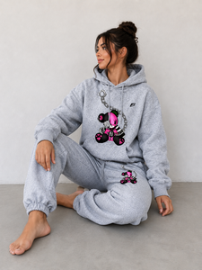 <b>Women</b>’s <b>Grey</b> Hoodie Sweatpants Set Graphic Print Relaxed Fit Casual <b>Tracksuit</b> Two Piece Apparel Unisex Sweatshirt - Product Image 2