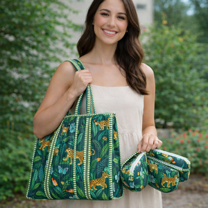 Aesthetic <b>Canvas</b> <b>Tote</b> Bag Quilted Boho Reusable Eco Friendly Vintage Handmade Sustainable Customizable Size Letter Pattern - Product Image 3