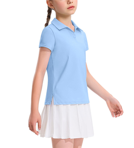 Girls <b>White</b> Short Sleeve Quick Dry T Shirt <b>Tops</b> School Uniform Children Nylon Spandex Golf Tennis <b>Polo</b> Shirts - Product Image 4