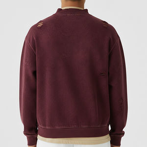 Nueva Llegada: Sudadera Oversize Casual de Algodón 100% de Alto Gramaje con Cuello Redondo, Lavado Ácido y Bordado, Venta al por Mayor para Invierno - Product Image 6