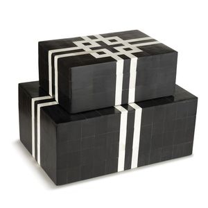 Caja de Resina con Diseño Geométrico Incrustado, Estilo Moderno, Hecha a Mano, con Cierre Magnético, Cuadrada, Craftera Exports - Product Image 3