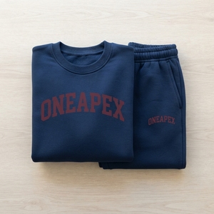 Women's Navy Blue Oversized Tracksuit Set <b>Crewneck</b> Sweatshirt Jogger Pants Casual Streetwear Sportswear Two Piece Outfit - Product Image 5