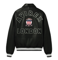 Veste bomber pour homme en cuir de vache véritable, style vintage, fermeture éclair, design personnalisable, haute qualité, drapeau américain sur le devant