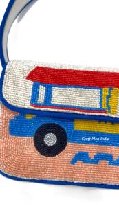 Elegante bolso de hombro con cuentas y bordados intrincados, bolso con cuentas y diseño de bordados coloridos, bolsos de cuentas hechos a mano. - Product Image 6