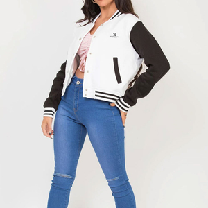 Fashionable <b>Womens</b> Varsity <b>Jacket</b> Wool Body <b>Leather</b> Sleeve Custom Design Embroidery Winter College <b>Bomber</b> <b>Jacket</b> 2026 - Product Image 3