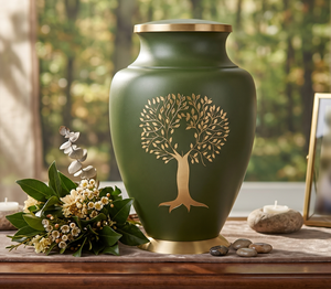 Urna Funeraria Personalizada con Diseño de Árbol, Hecha a Mano, Elegante, Moderna y Decorativa, Urnas Personalizadas para Cenizas Humanas - Product Image 1