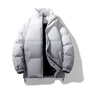 Wholesale Custom Winter Men <b>Puffer</b> <b>Jacket</b> Ombre Gradient Color Thick Warm Down <b>Jacket</b> Outdoor <b>Hoodless</b> Stand Collar Outerwear - Product Image 2
