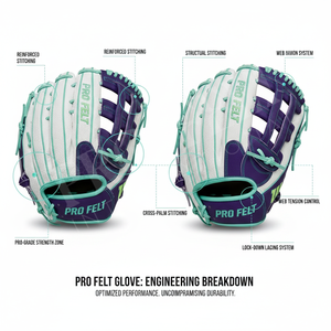 Guante de Béisbol Transpirable y Cómodo de Fieltro Profesional con Diseño Personalizado, de Cuero Vacuno Suave, para Mano Izquierda y Derecha, para Entrenamiento - Product Image 2