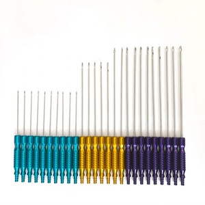 Ensemble de canules chirurgicales 24 pièces, poignées colorées, acier inoxydable, pour chirurgie plastique, instrument de classe I, utilisation manuelle - Product Image 1