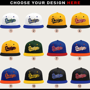 Custom Embroidered Snapback <b>Cap</b> 6-Panel Adjustable Unisex Street Style Baseball <b>Hat</b> Yellow Black Front Letter Design - Product Image 2