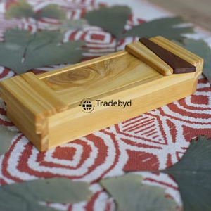 Hermosa Caja de Madera Maciza Pulida para Plumas, Rectangular, Hecha a Mano, Regalo para Compañeros de Oficina, Maestros, Almacenamiento de Papelería, Tradebyd - Product Image 4