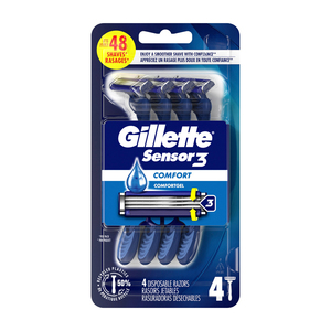 Lames de rasoir jetables Gillette Sensor3 Comfort pour hommes, lot de 12, cartouches en acier inoxydable - Product Image 2