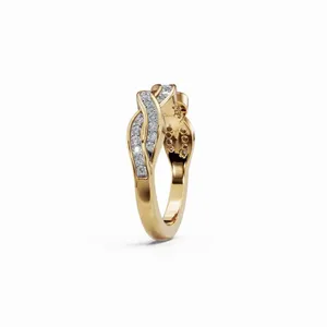 แหวนเพชรเพาะเลี้ยง Twirl Lab Grown Diamond ตัวเรือนทองคำขาว 18K 31 เม็ด แหวนหมั้นหรูหราสำหรับผู้หญิง รับรองโดย IGI ขายส่งจากอินเดีย - Product Image 2